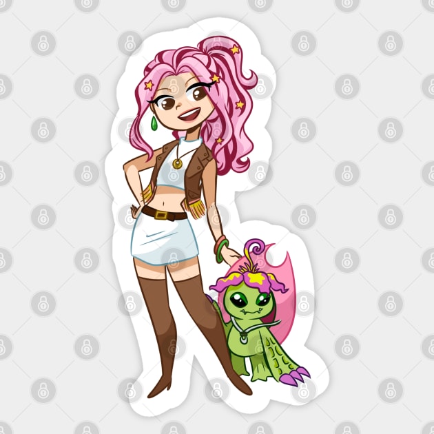 Mimi & Palmon Sticker by artsy_alice